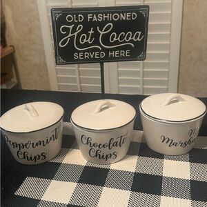 White Ceramic Hot Cocoa Canister Set